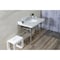 Kingston Brass 36 Carrara Marble Console Sink with Stainless Steel Legs, Marble WhitePolished Chrome LMS3622M8SQ1ST - alternate 2
